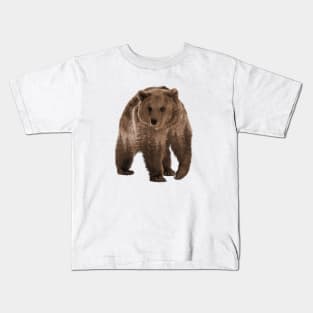 Double Exposure Brown Bear Kids T-Shirt